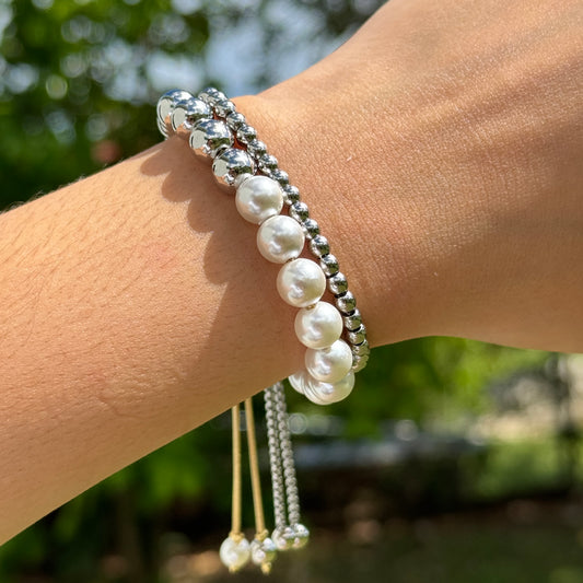 Silver Pearl Bracelet