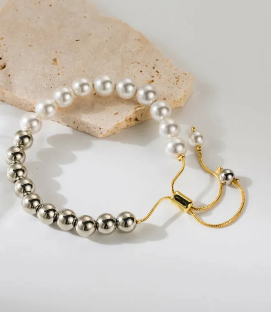 Silver Pearl Bracelet